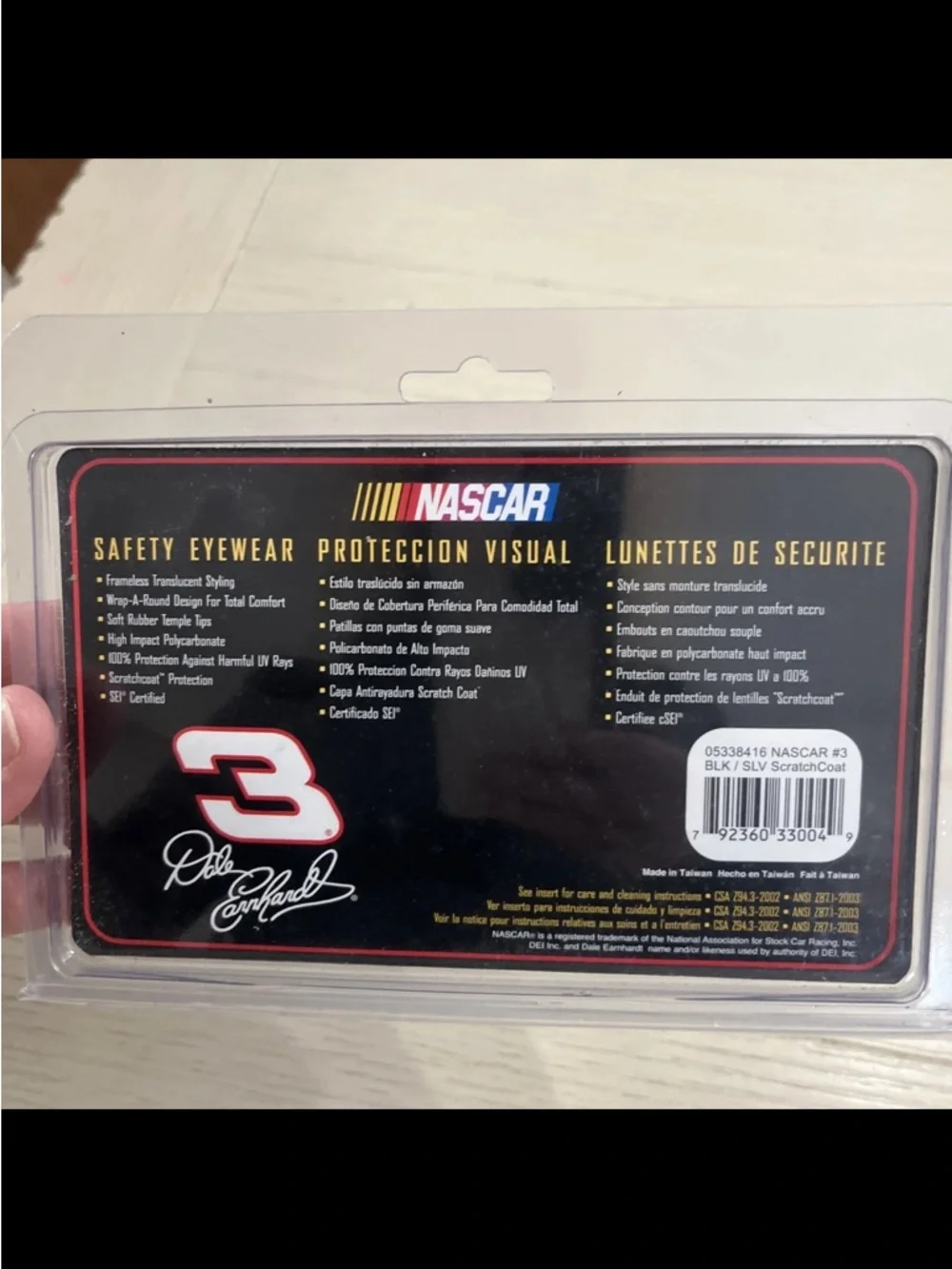 Vintage Dale Earnhardt #3 Safety Glasses Scratch Coating Mirrored Made in Taiwan